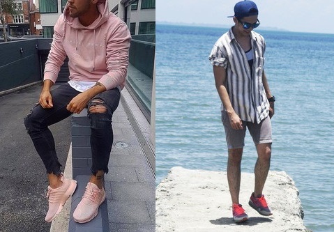 С чем носить розовые мужские кроссовки Фото
